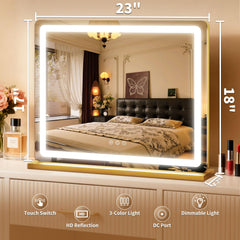 ROLOVE Miroir 3 températures de couleur pour l'éclairage adapté.