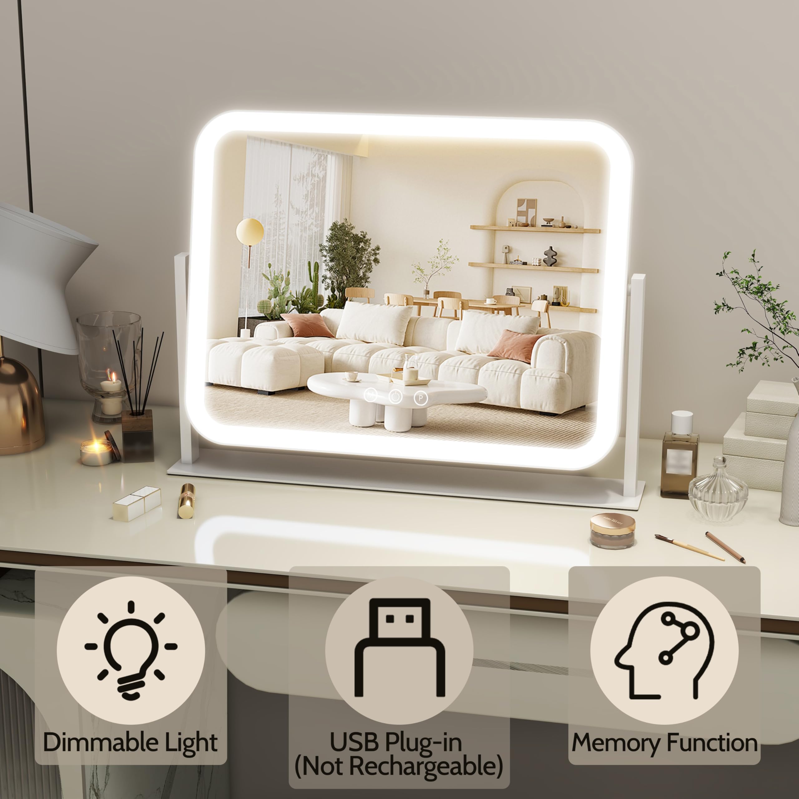 ROLOVE Miroir amovible 10x pour détails des traits.