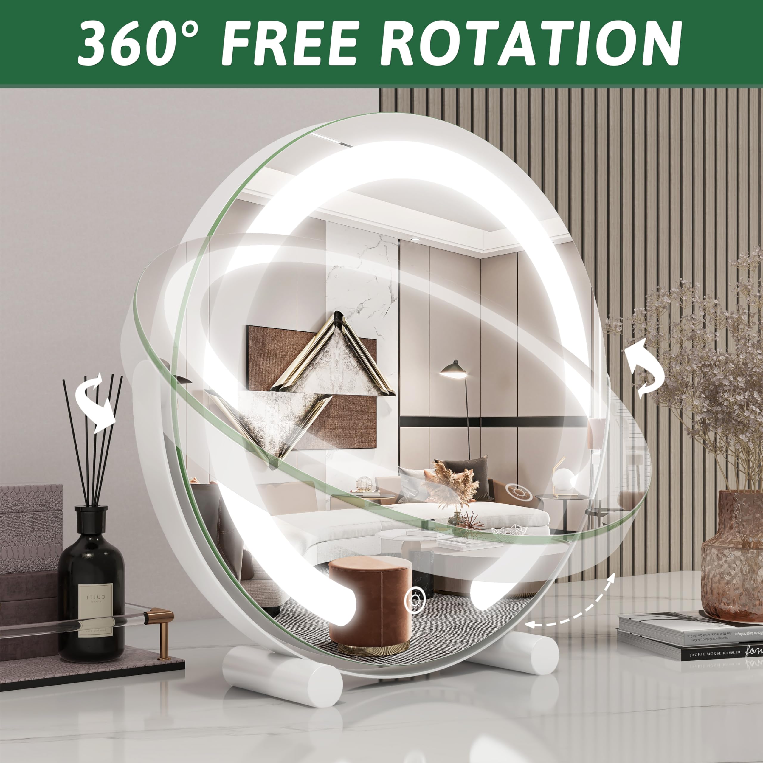 Miroir roLOVE idéal pour salle de bain, chambre ou salon.