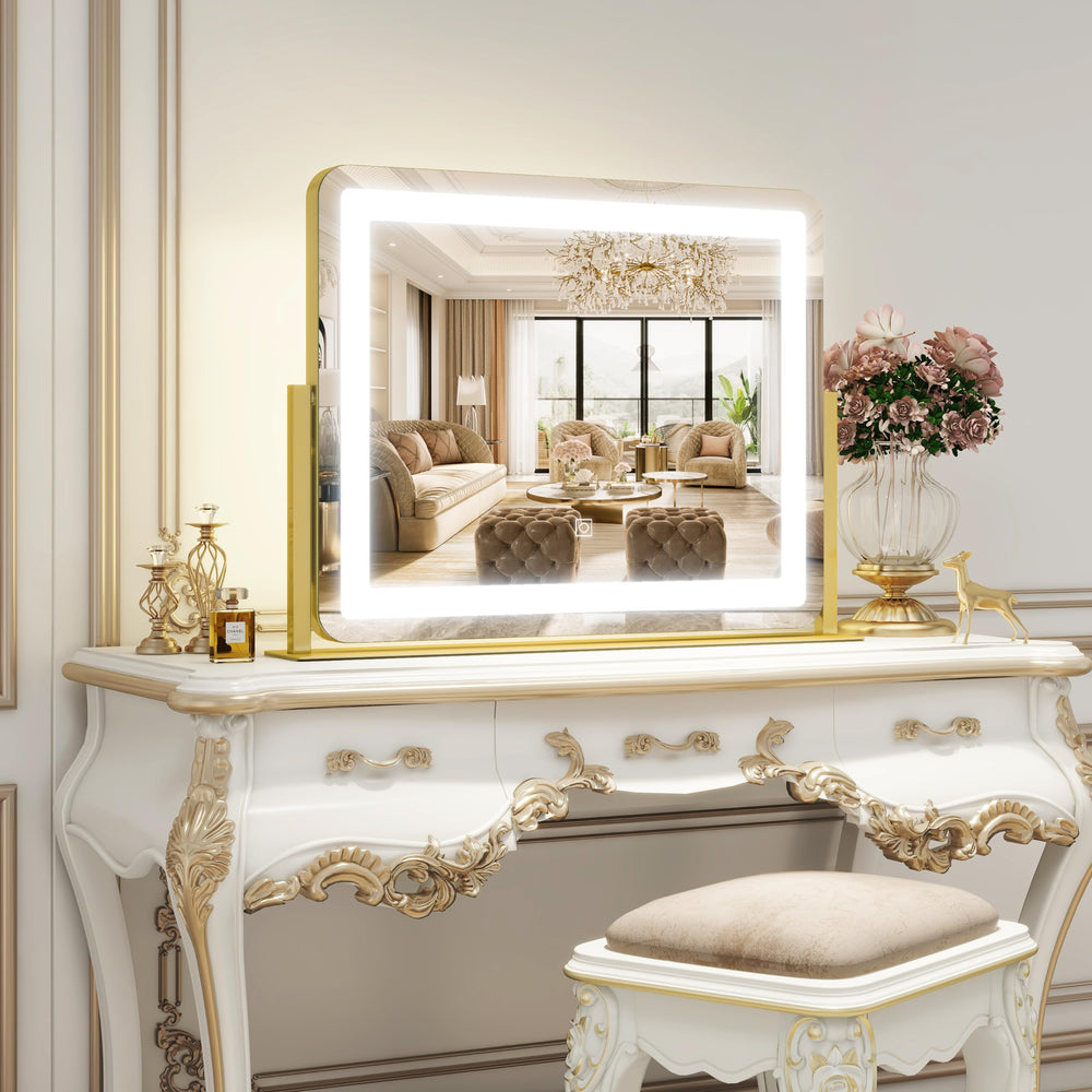 ROLOVE miroir maquillage avec commande tactile pour regler l intensite