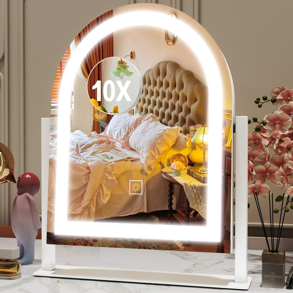 ROLOVE Miroir de maquillage lumineux avec trois teintes pour un rendu précis.