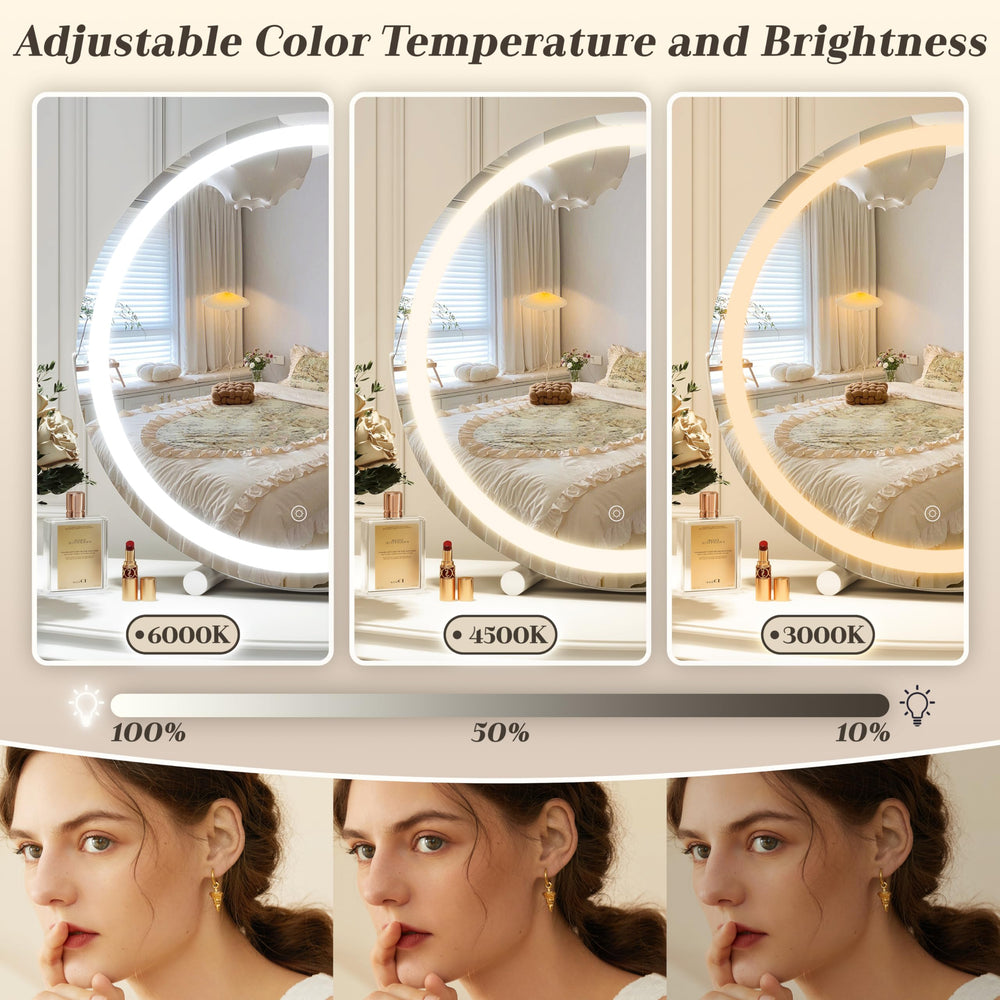 ROLOVE Miroir lumière diurne, couleurs naturelles pour maquillage précis.