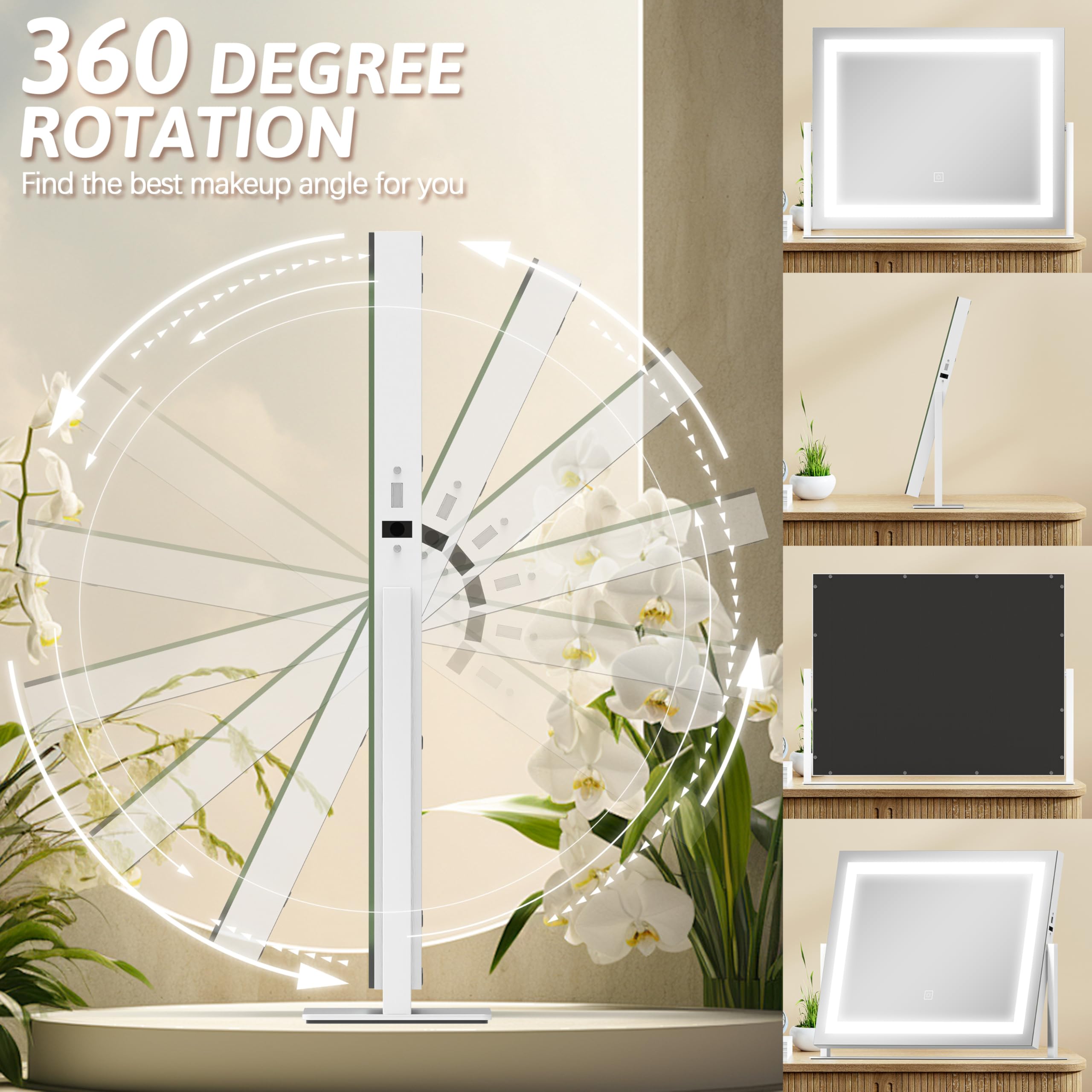 ROLOVE Miroir vanité cadeau élégant pour une passionnée de beauté.