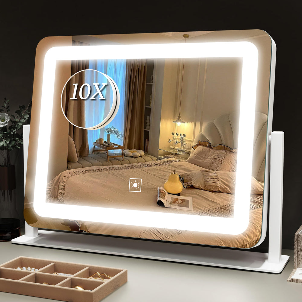 ROLOVE miroir vanité lumière 15×12, vue complète pour un maquillage précis.