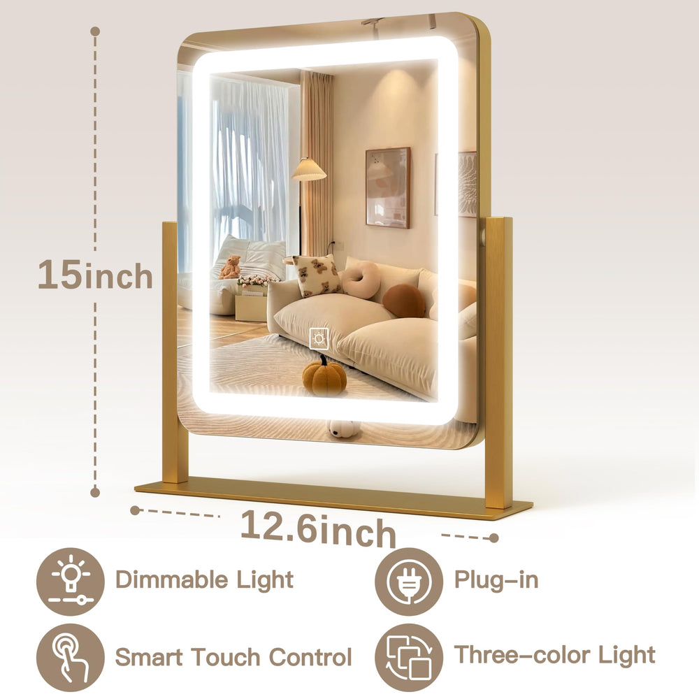 ROLOVE miroir lumière réglable en 3 modes pour différents éclairages.