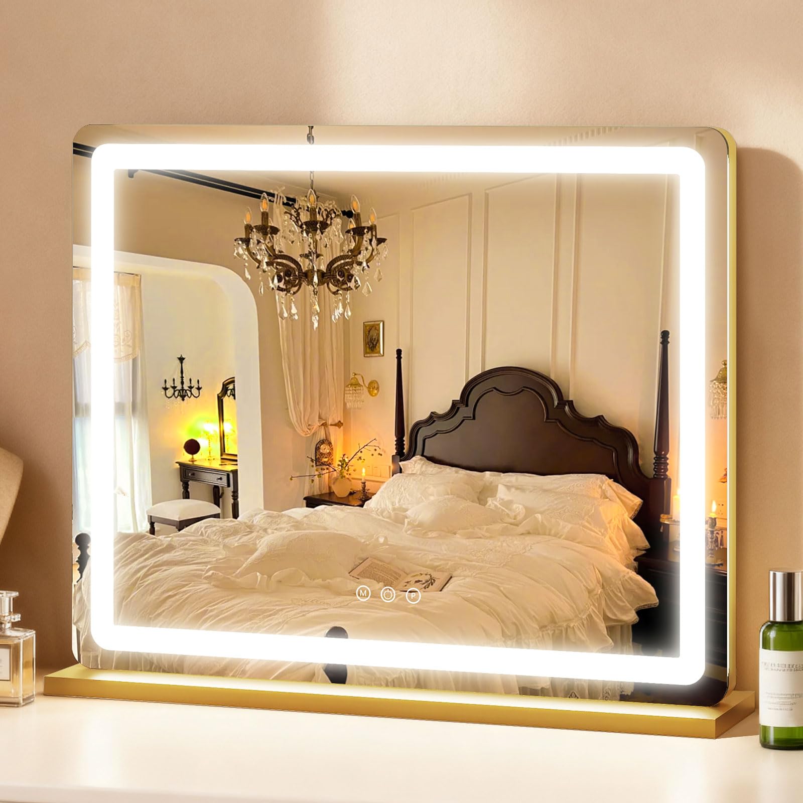 ROLOVE Miroir vanité lumineux avec reflet clair pour maquillage précis.