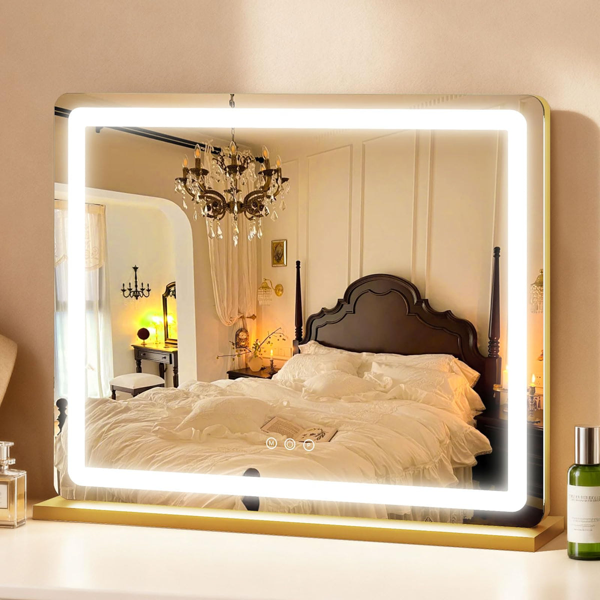 ROLOVE Miroir vanité lumineux avec reflet clair pour maquillage précis.