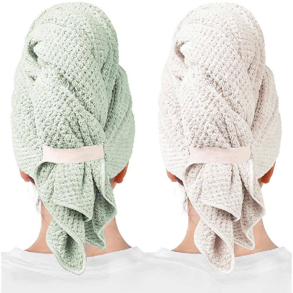 ROLSHOL serviette cheveux microfibre grand-format, absorption rapide pour un séchage efficace