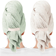 ROLSHOL serviette cheveux microfibre grand-format, absorption rapide pour un séchage efficace