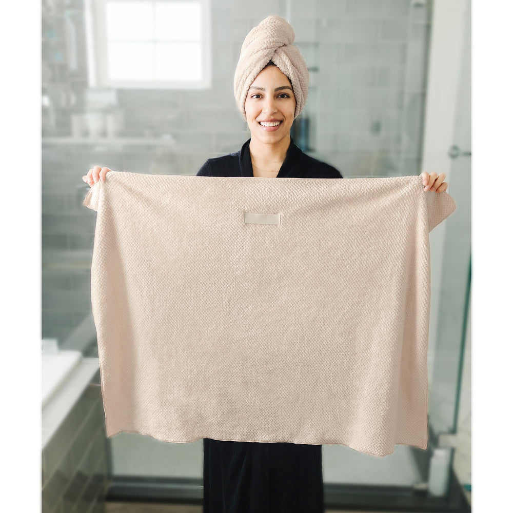 ROLSHOL serviette microfibre cheveux argile grand format protège les mèches et réduit les frisottis