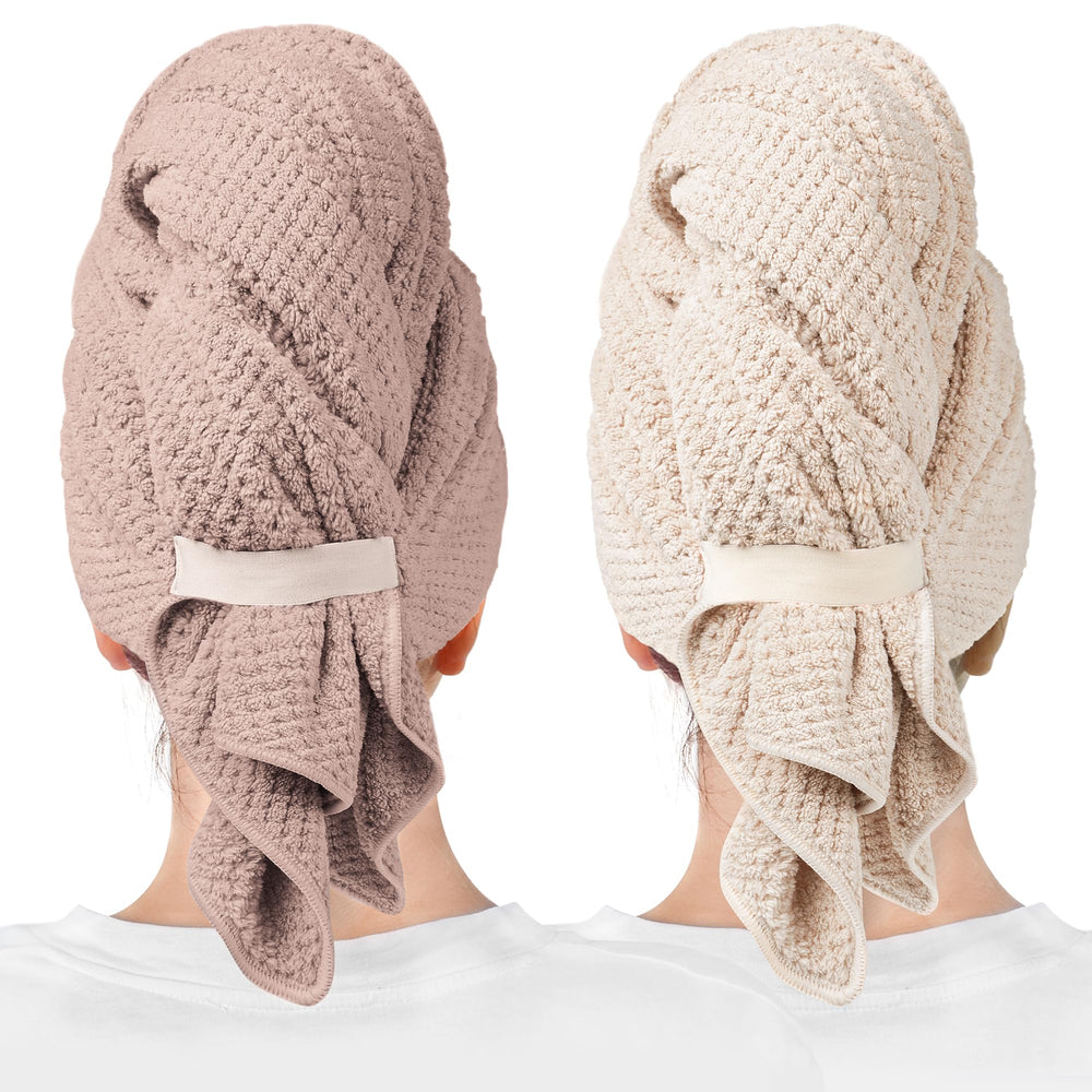 ROLSHOL serviette microfibre cheveux mauve grand format, sèche rapidement sans abîmer les longueurs