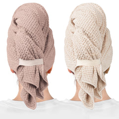 ROLSHOL serviette microfibre cheveux mauve grand format, sèche rapidement sans abîmer les longueurs