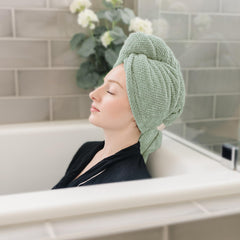 ROLSHOL turban cheveux microfibre anti-frisottis pour coiffure lisse après douche