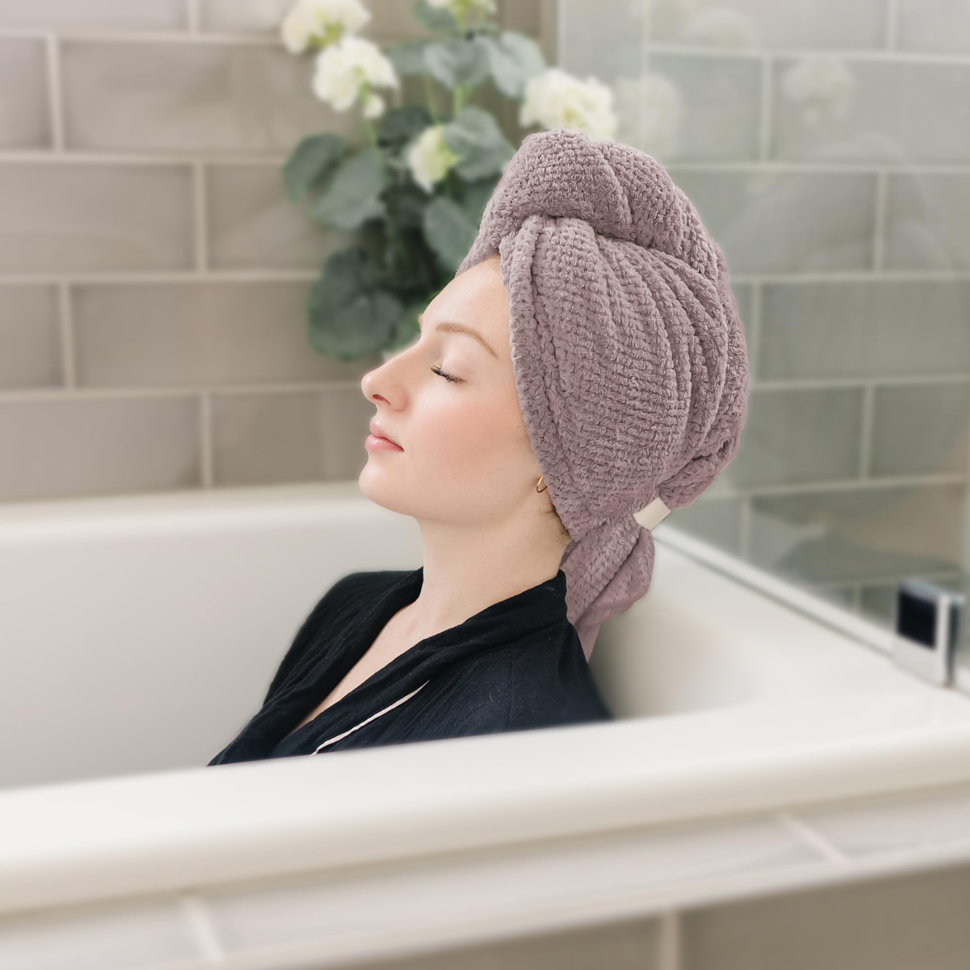 ROLSHOL turban séchage rapide argile convient à tous les types de cheveux