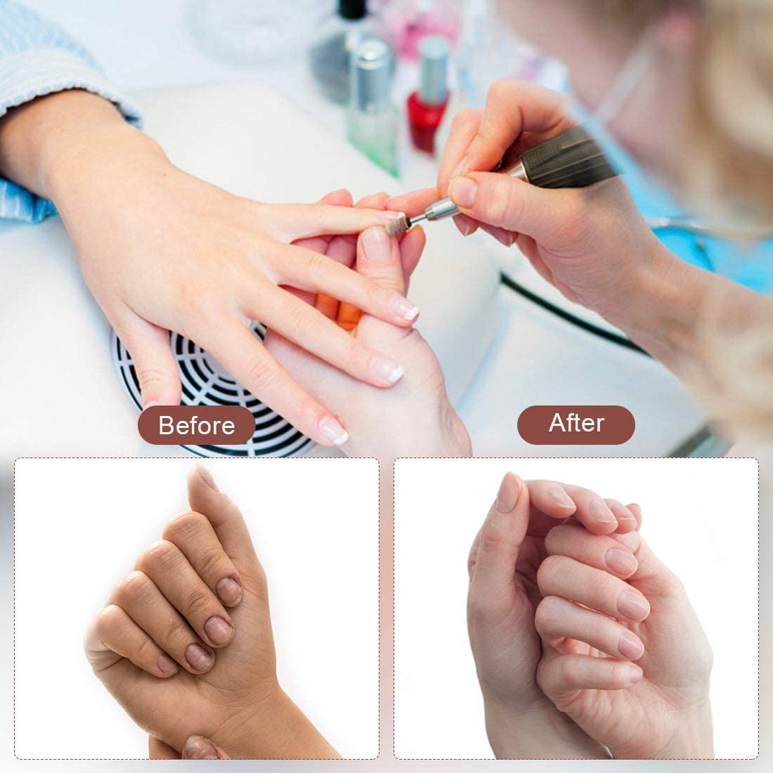 Rolybag bandes abrasifs 180 grain pour ponceuse à ongles, préparation douce des ongles