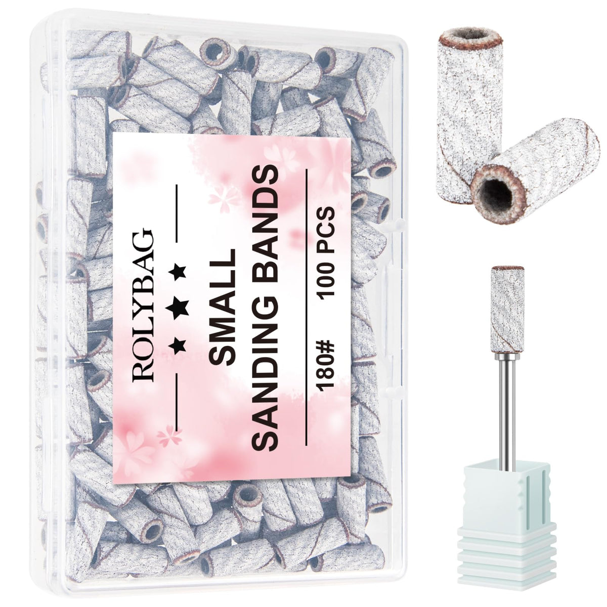 Rolybag Zebra, étui translucide, rangée de bandes de ponçage pour ongles.