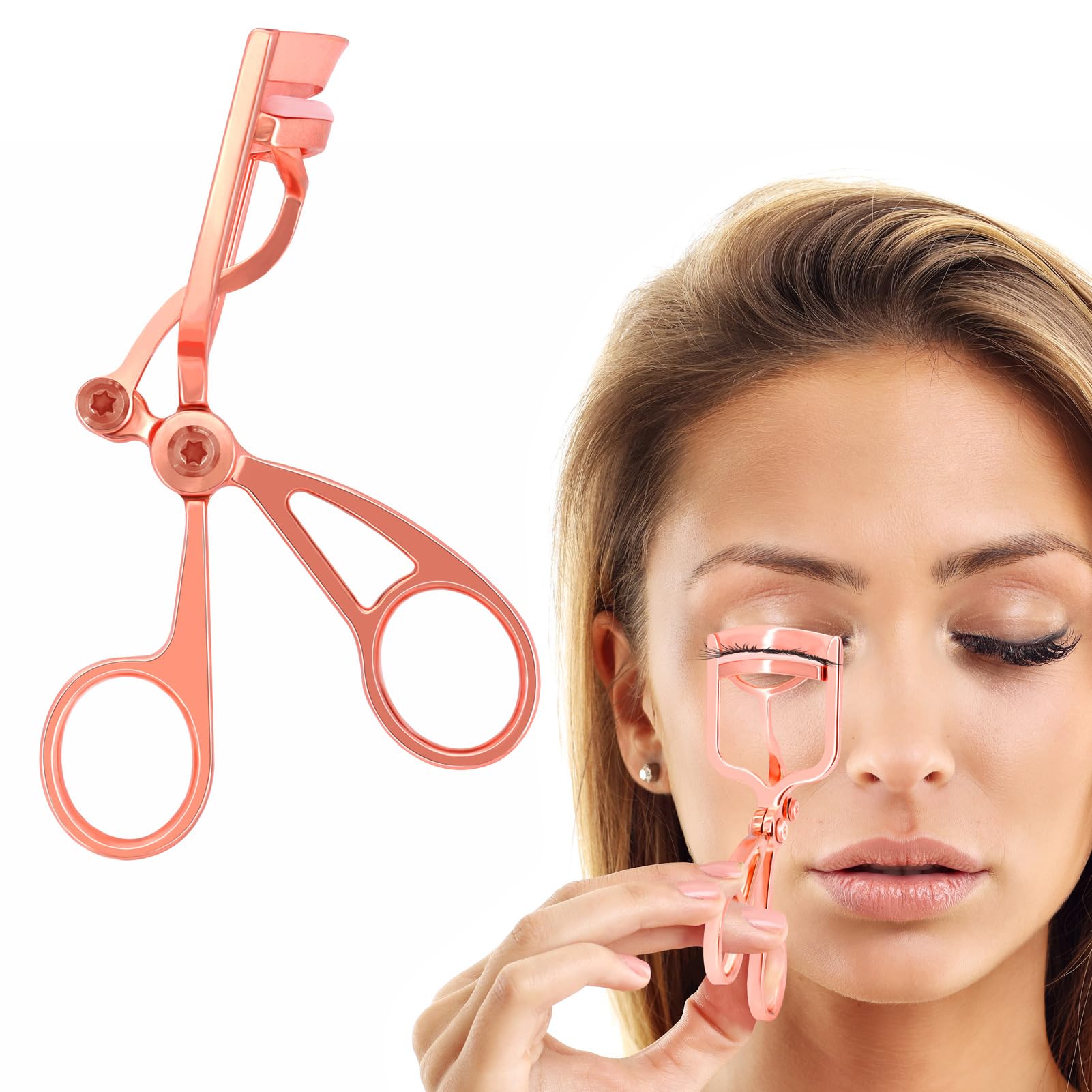ROMALOVE curleur cils luxe, poignée plus large pour un usage confortable.
