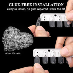 ROMALOVE installation sans colle avec clips sécurisés pour repositionnement facile des ongles