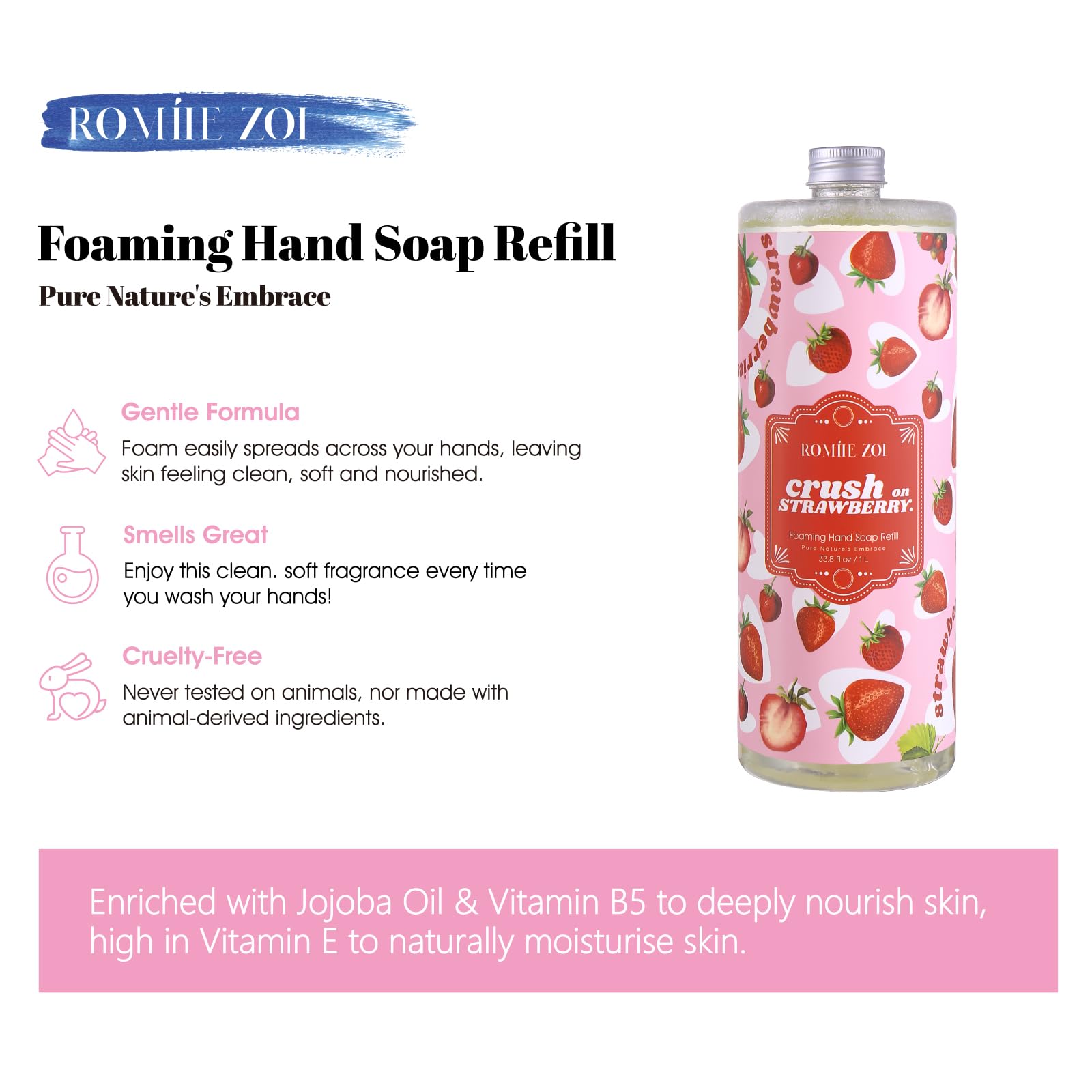 ROMIIE ZOI mousse luxueuse nettoyante pour les mains