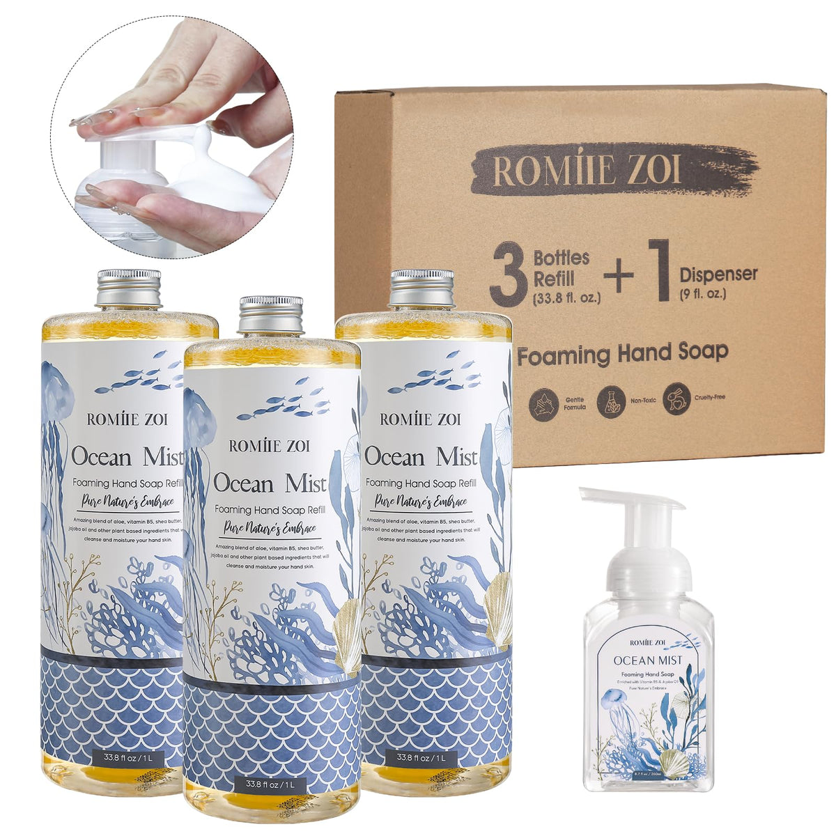 ROMIIE ZOI récharges 1000ml pour une mousse durable et économique