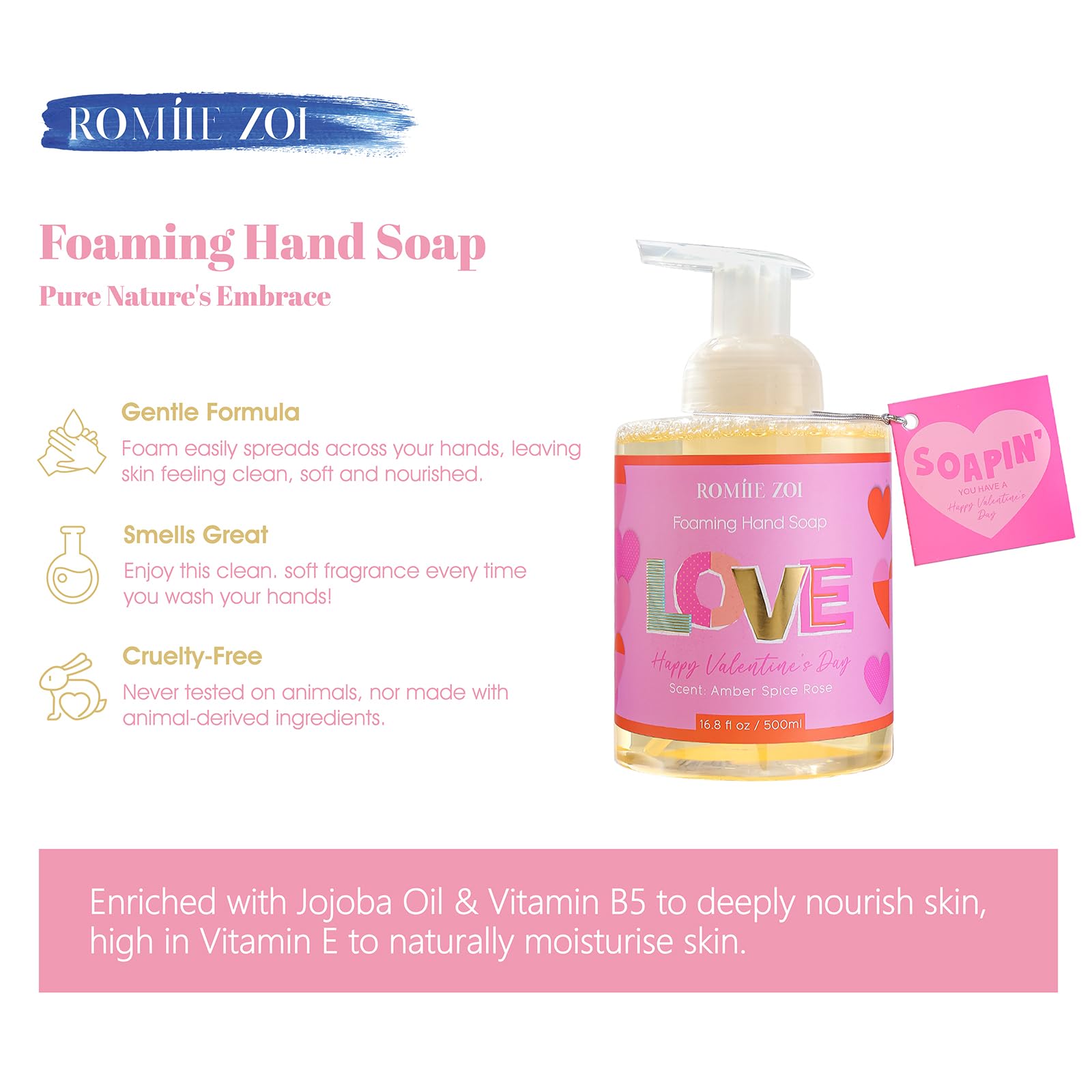 ROMIIE ZOI Texture mousseuse luxueuse pour une sensation douce sur les mains.