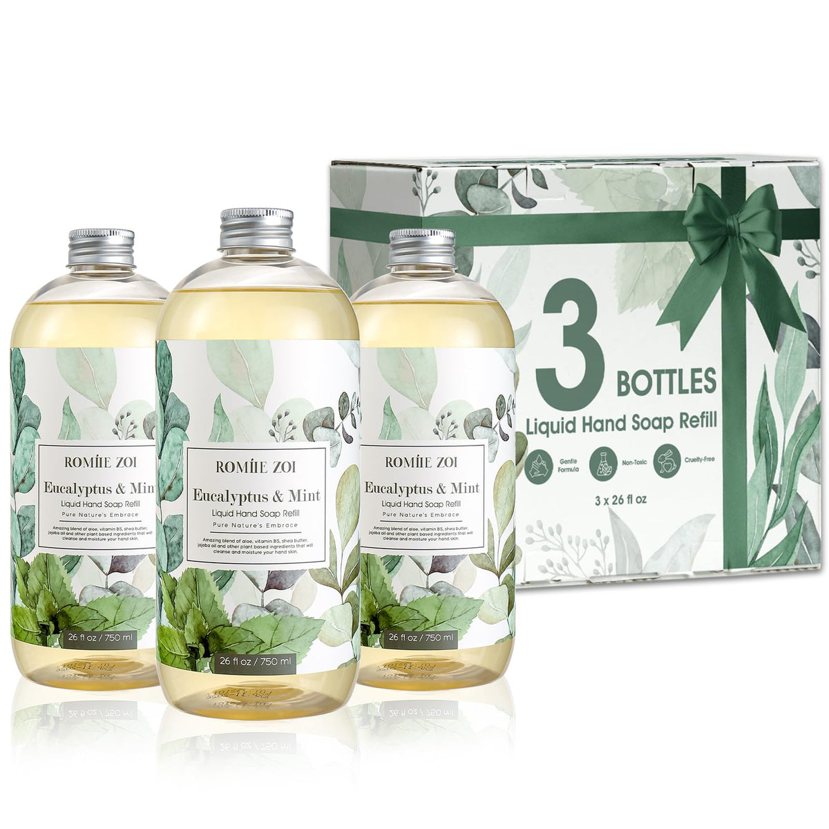ROMIIE ZOI flacon savon mains eucalyptus menthe: fragrance fraîche et nettoyage en profondeur
