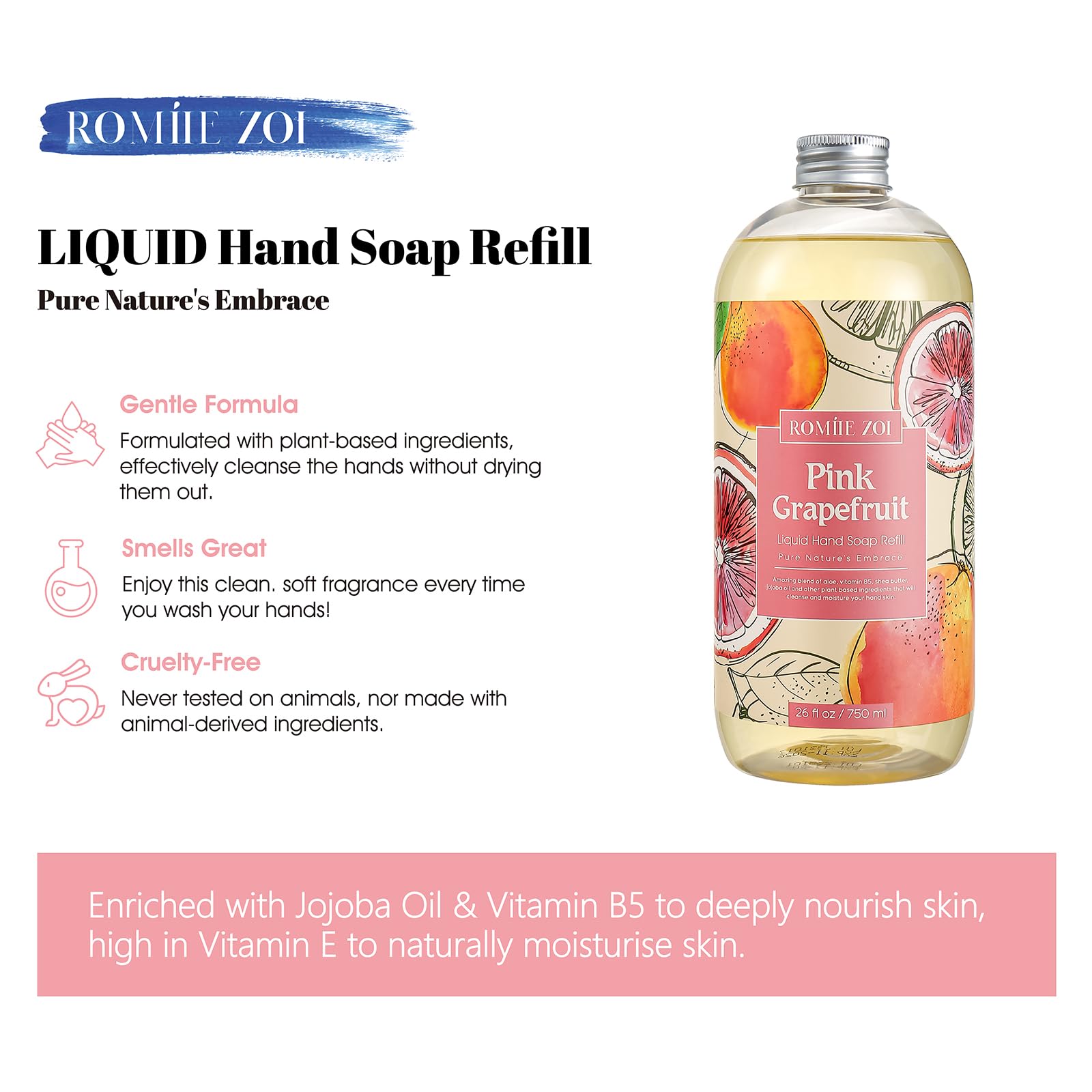 romiie zoi parfum pamplemousse rose pour une sensation vivifiante.