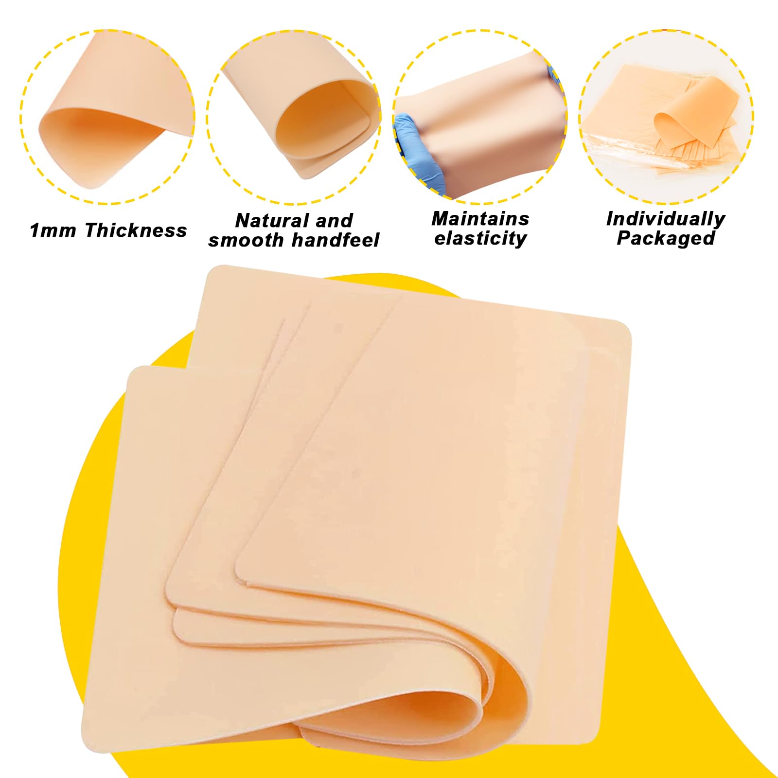 Romlon peau pratique tatouage caoutchouc durable, surface résistante et réaliste.