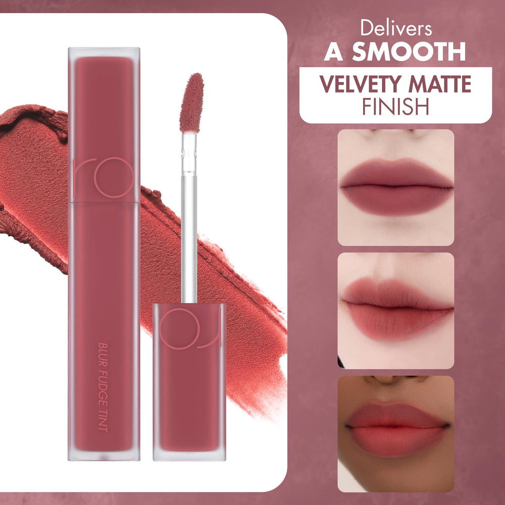 rom&nd Blur Fudge Lip Tint Rosiental — fini mat hydratant qui évite le dessèchement.