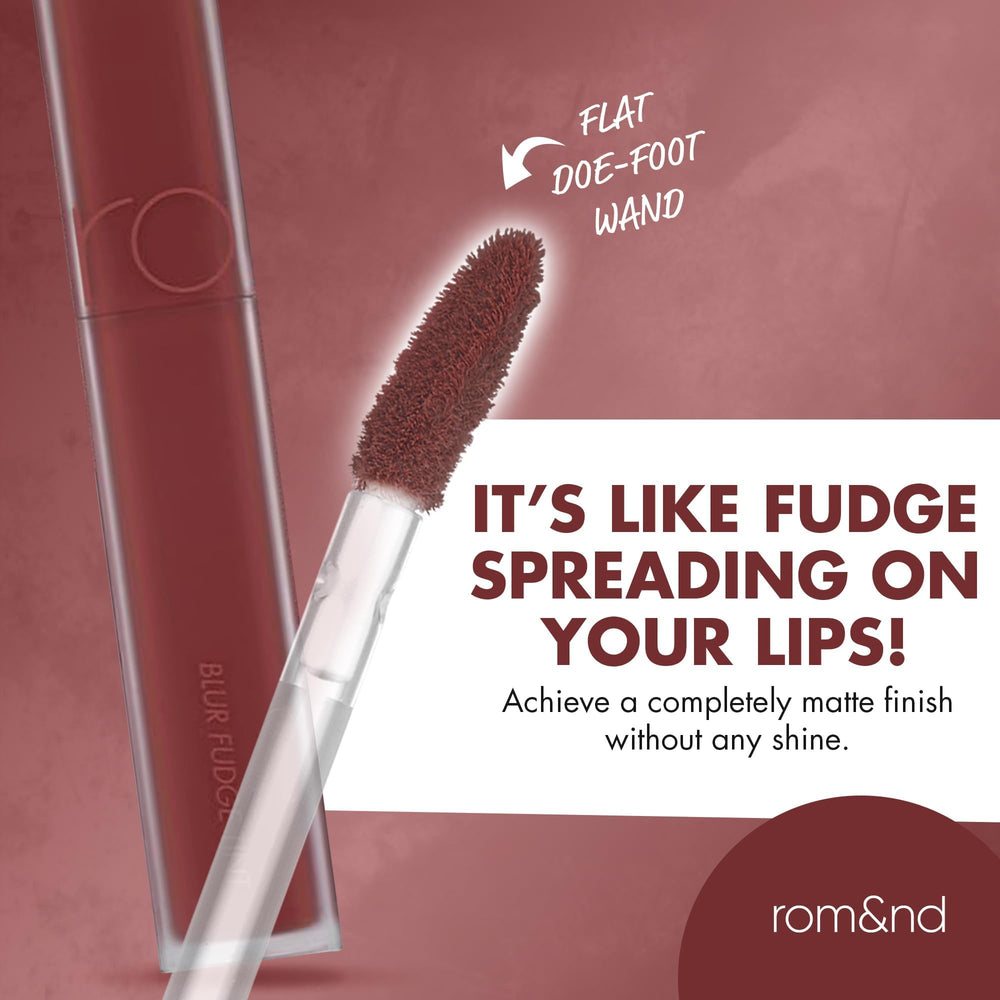 Couleur riche et polyvalente pour un look stylé avec Rom&nd Blur Fudge Tint 04 Radwood.