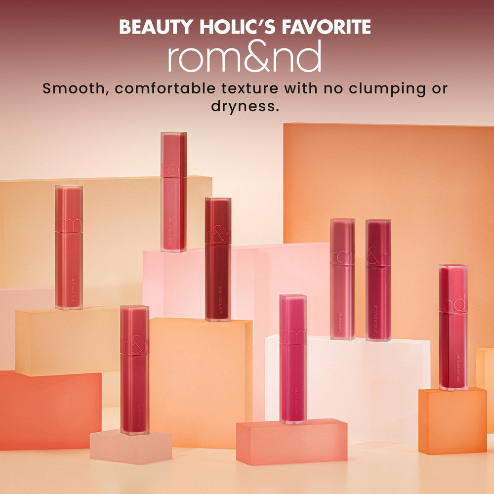 Effet diffuse pour un look Lip Diffuse avec Rom&nd Blur Fudge Tint 04 Radwood.