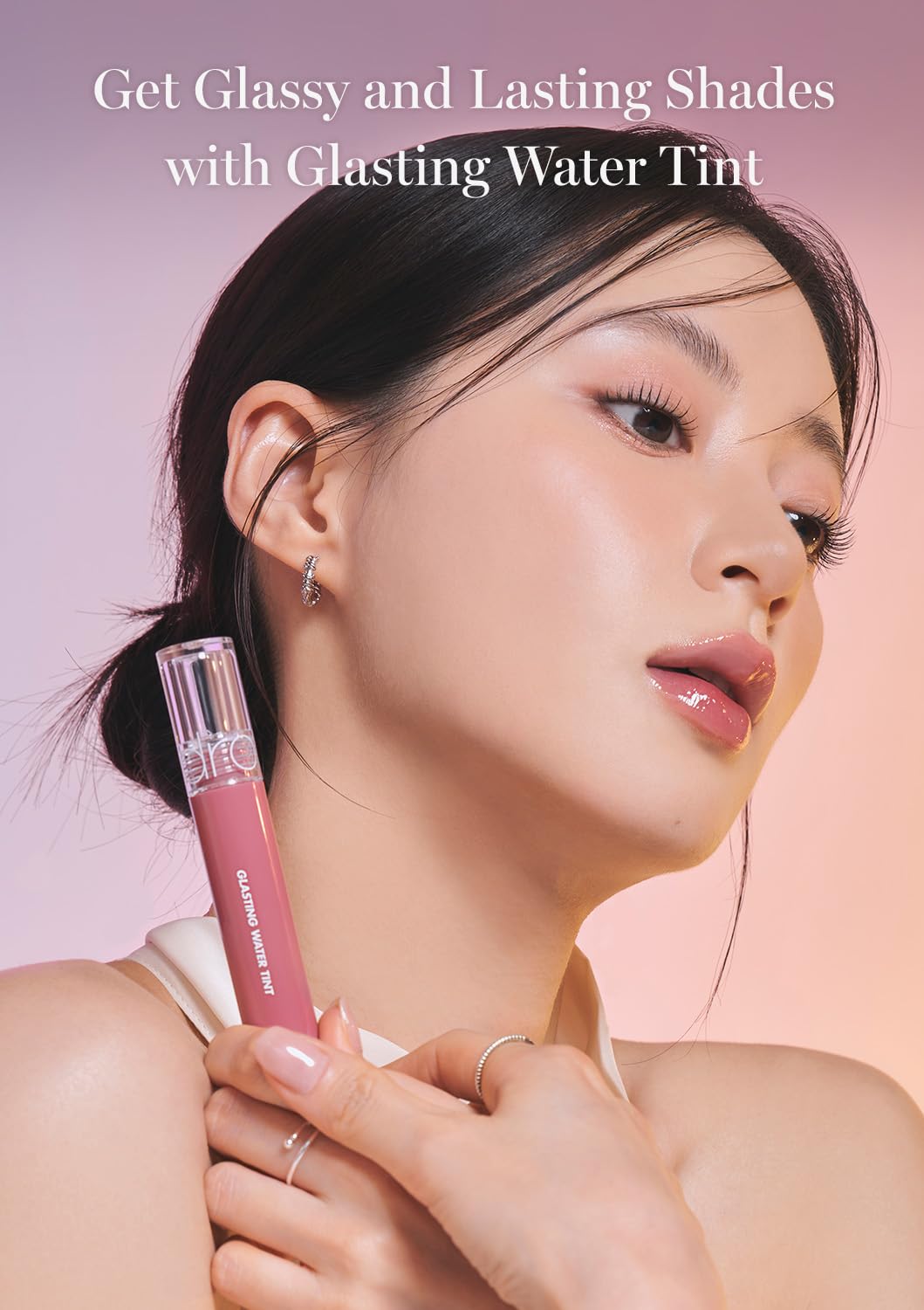 romnd glasting water tint Mauve Moon parfum fruité doux pour routine lèvres.