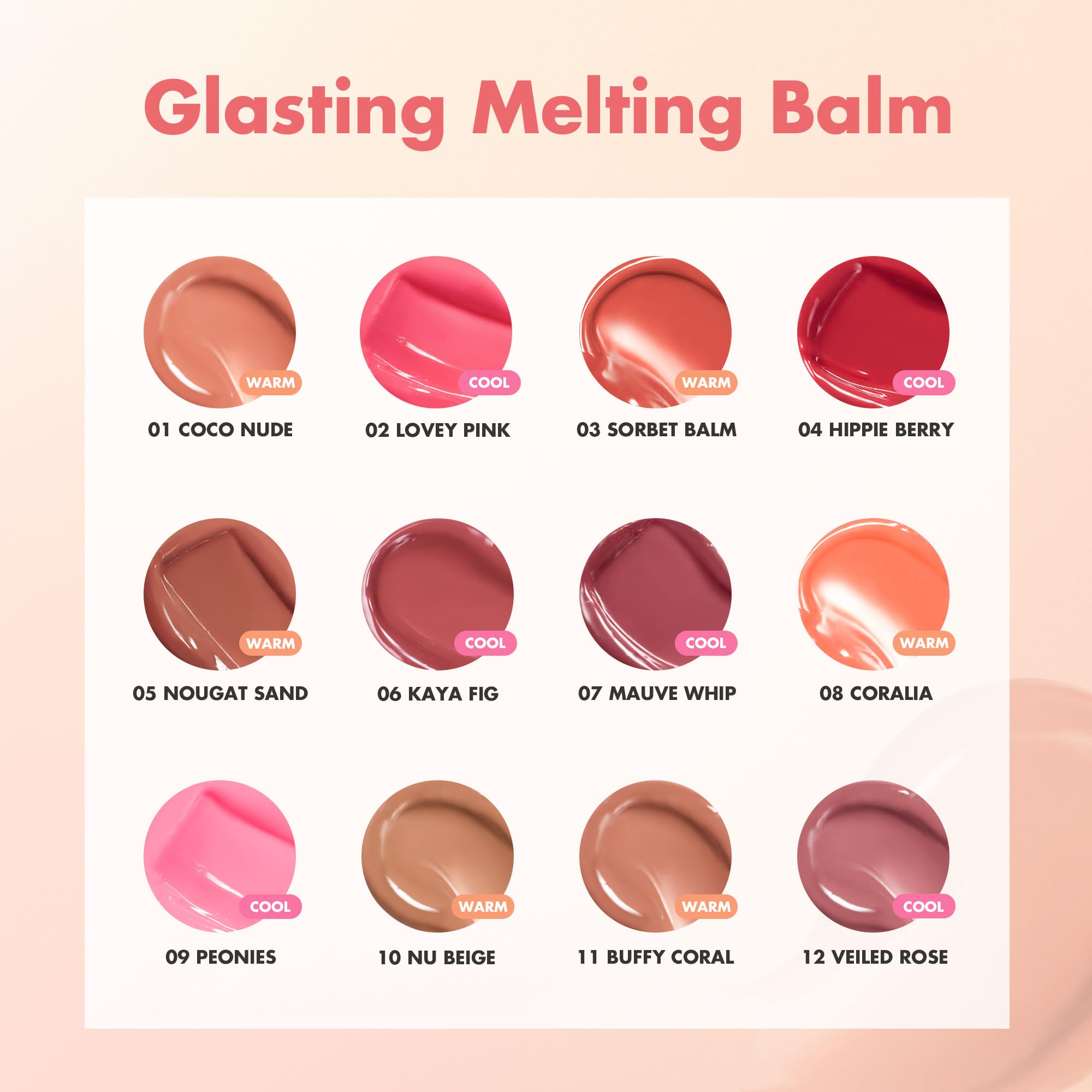 rom&nd Glasting Melting Balm #12 Veiled Rose – application douce et polyvalente.