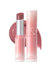 rom&nd Glasting Melting Balm #12 Veiled Rose – emballage élégant et hydratation prête à emporter.