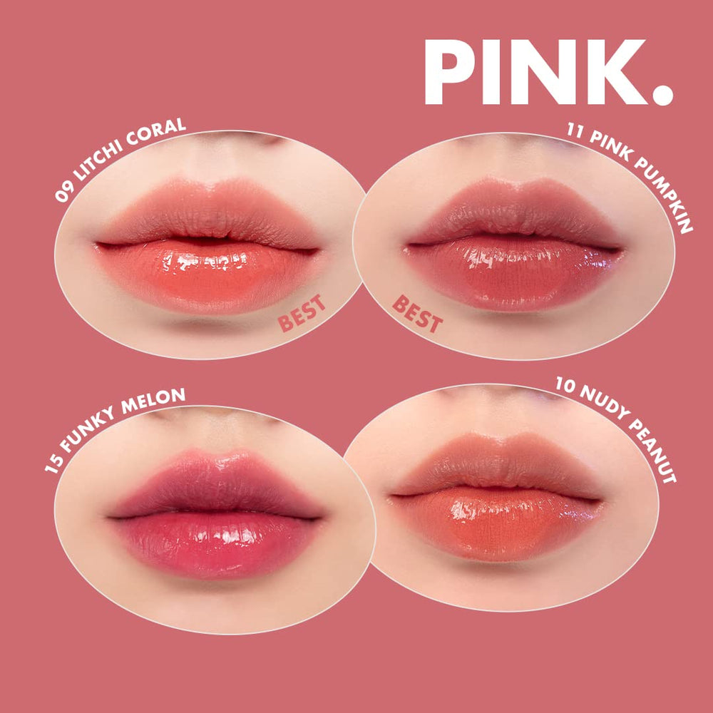rom&nd Juicy Lasting Tint #23 Nucadamia hydratation durable et douceur naturelle.