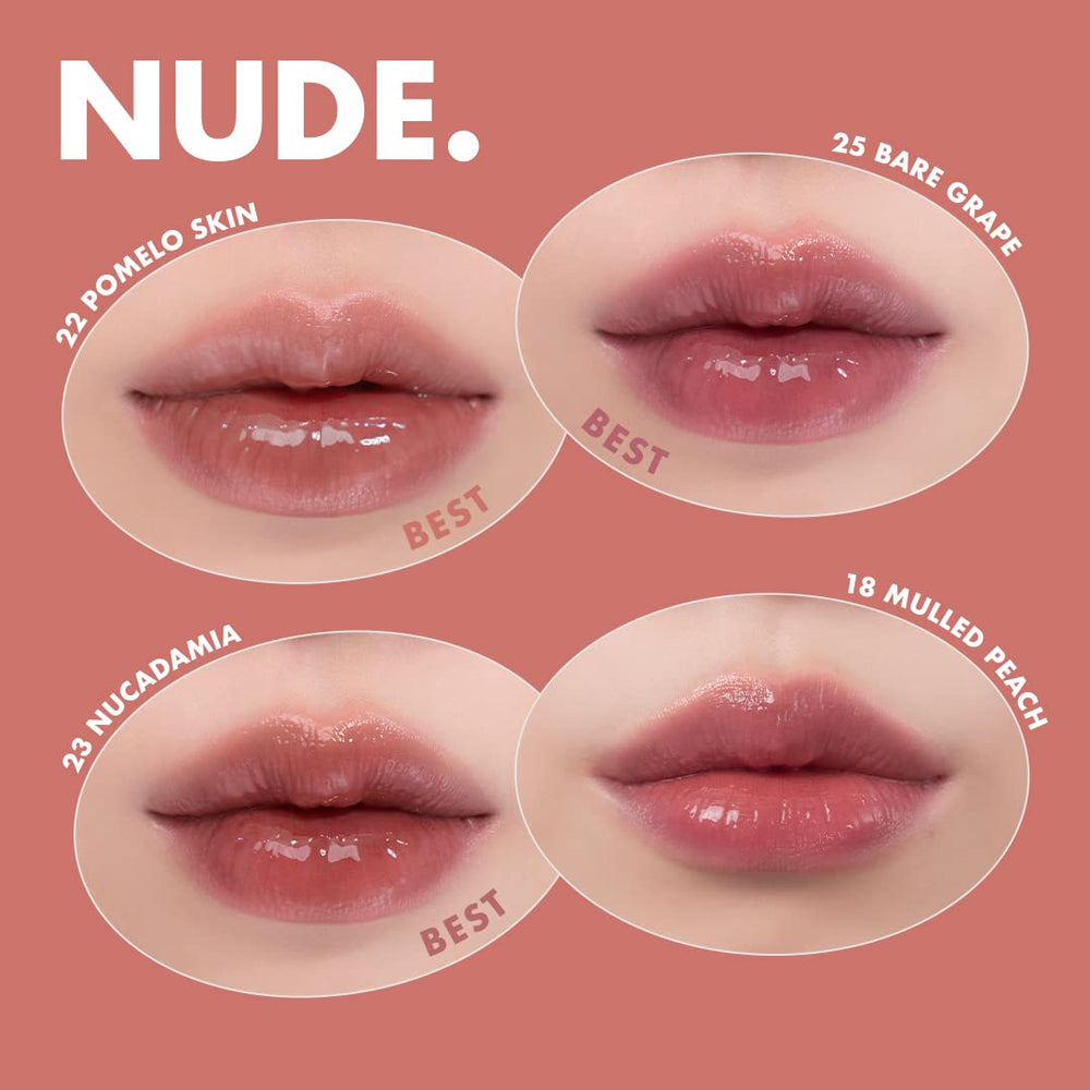 rom&nd Juicy Lasting Tint 25 Bare Grape bouteille élégante, format pratique à emporter.