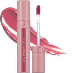 rom&nd Juicy Lasting Tint 25 Bare Grape sur étui, allure chic et transport facile.