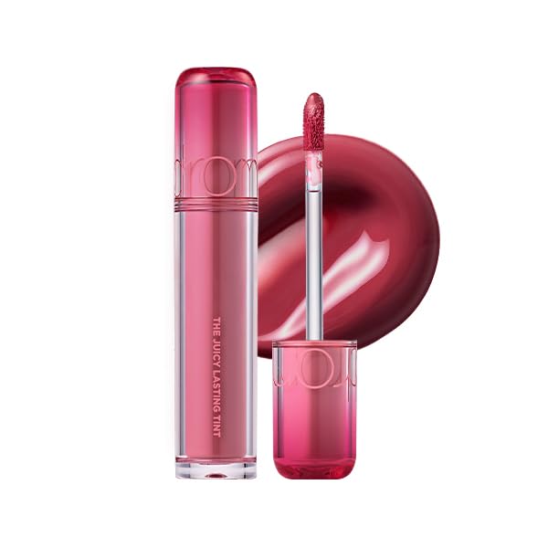 rom&nd The Juicy Lasting Tint 04 Fig Fig bottle shows tanghulu inspired glassy shine.