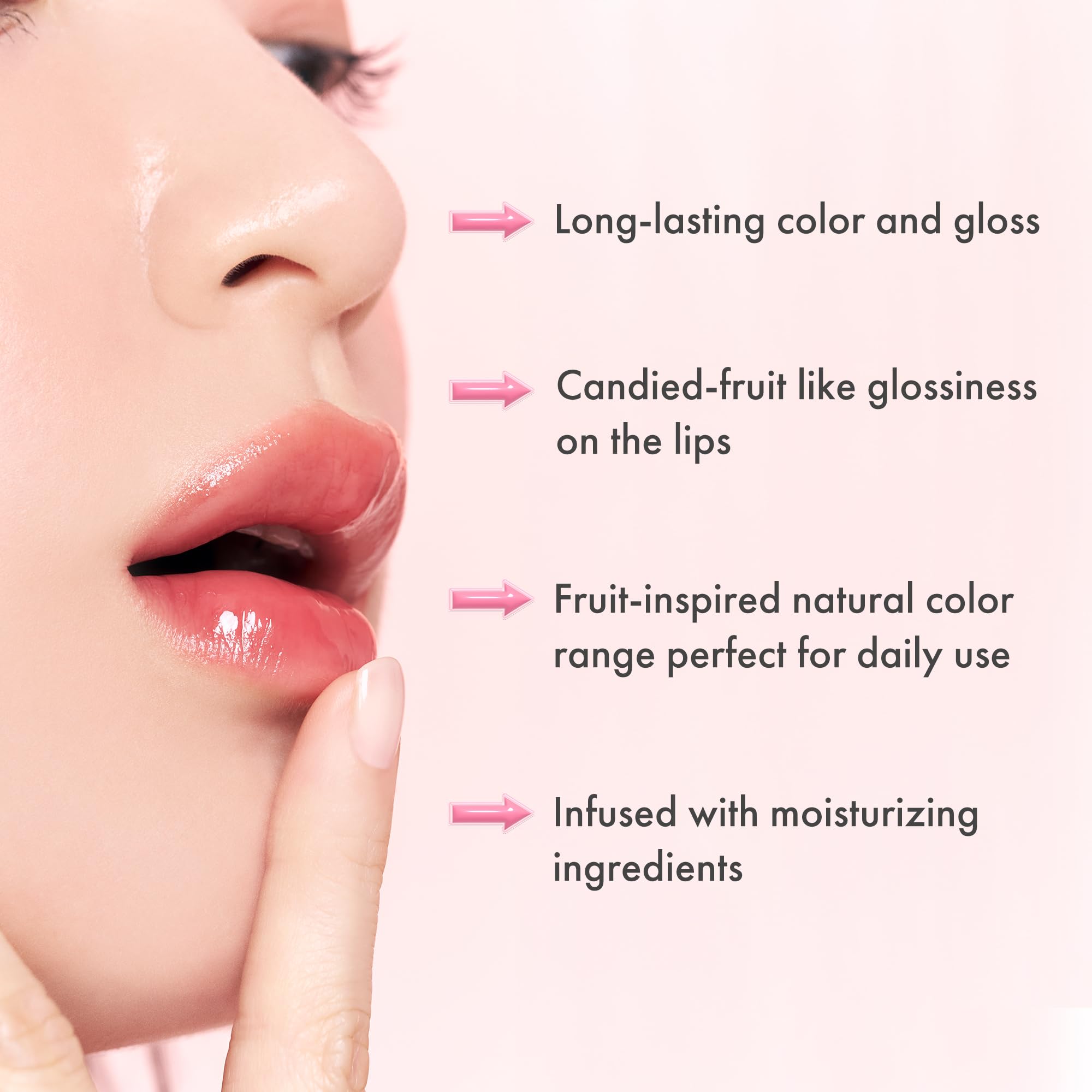 romnd 04 Fig Fig lips swatch reveals rosy plum glow with hydrating shine.