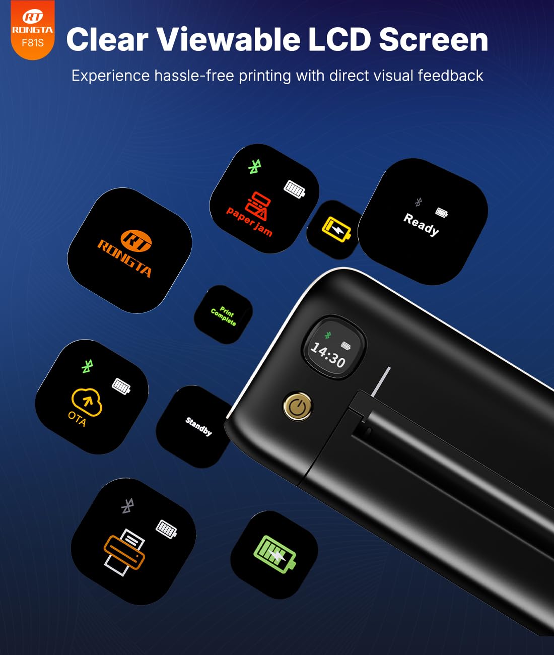 Rongta F81S connectivité Bluetooth et USB simplifiant le transfert.
