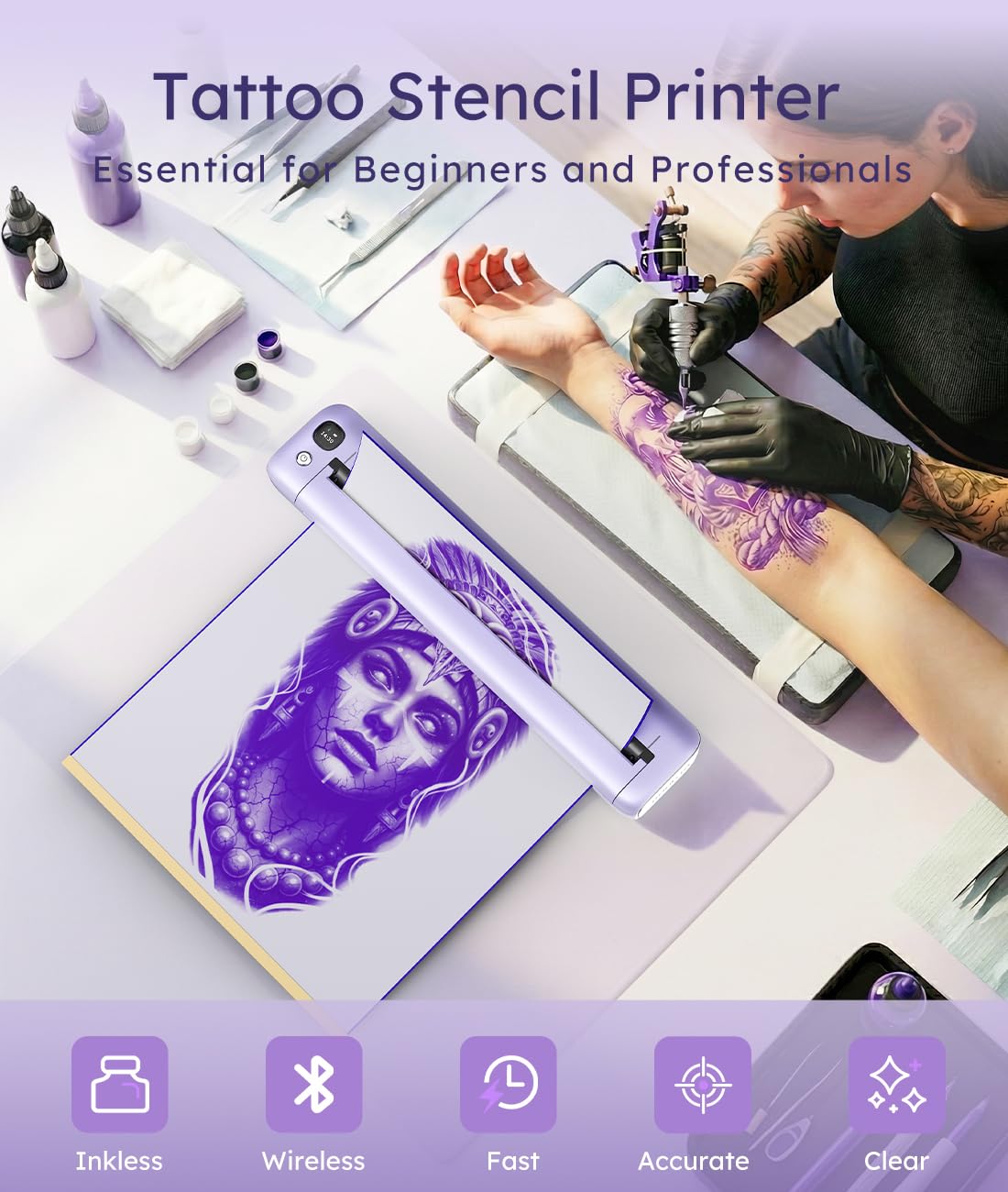 Rongta F81S inclus 5 feuilles de papier transfert pour pochoirs.