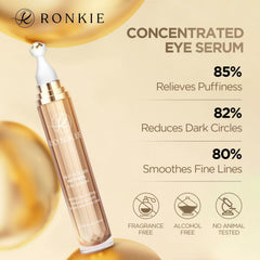 RONKIE Crème Yeux Caféine – texture douce pour hydrater et lisser le contour.