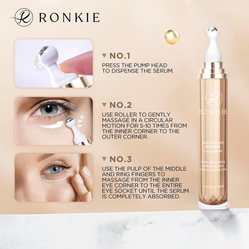 RONKIE Crème Yeux Caféine – routine quotidienne simple et efficace.