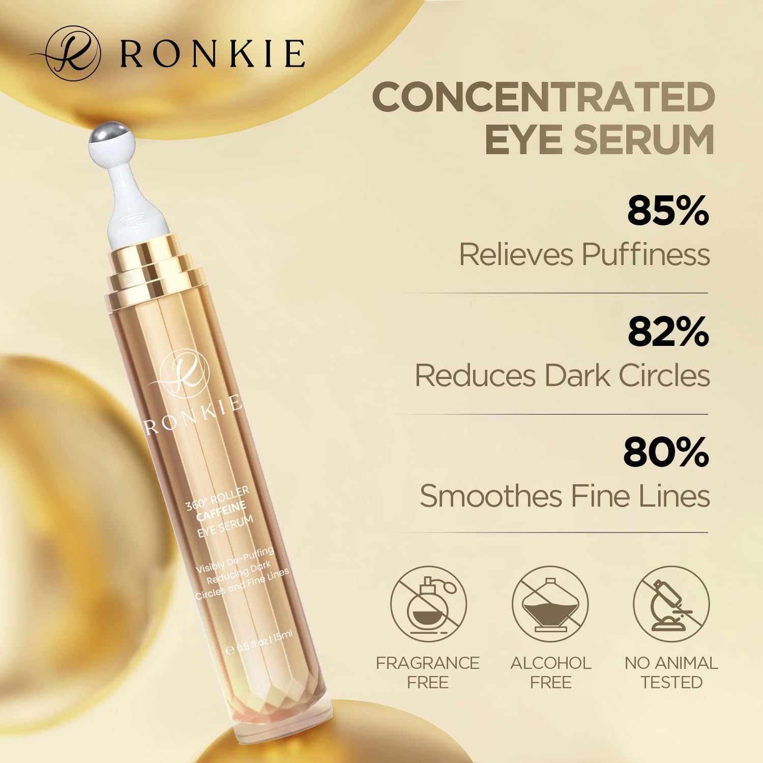 RONKIE Eye Cream Stick facilite l’application et agit sur les poches éventuelles.