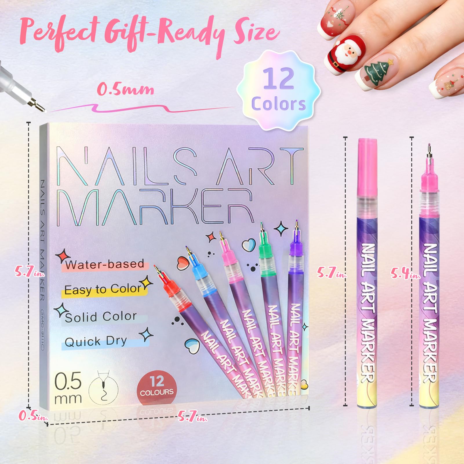 RONYUTON stylos ongles pointe fine, prêt pour motifs floraux.