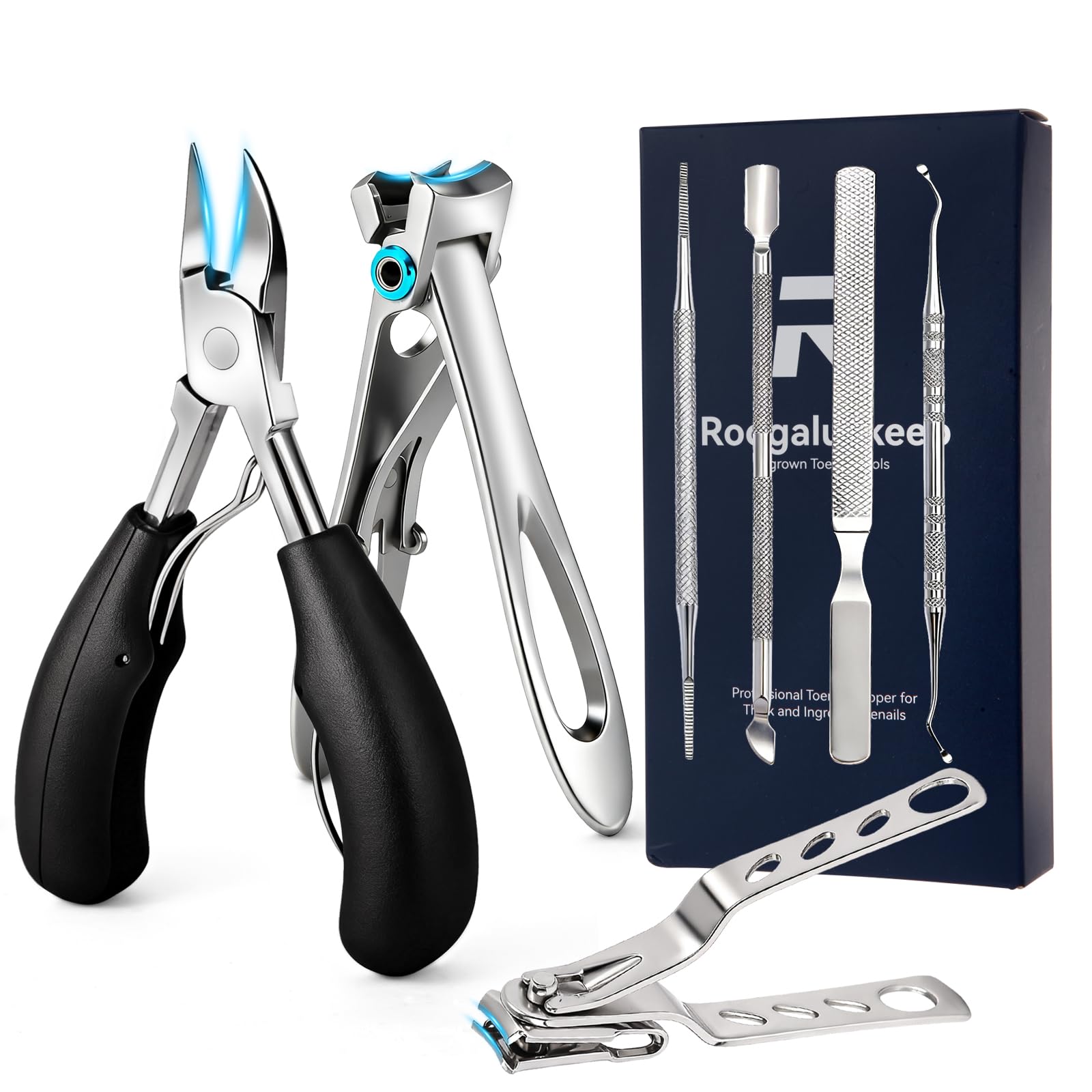 Roogaluckeep coupe-ongles rotatif 360 pour des coupes précises dans les angles.