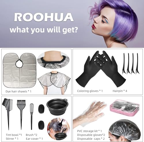 ROOHUA pinceau teinture, application homogène et fluide.