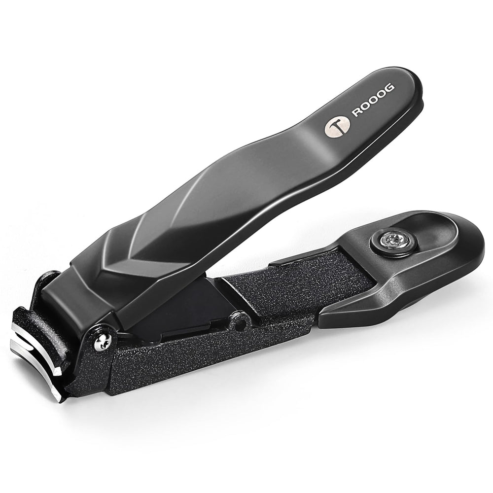 ROOOG coupe-ongles anti-éclaboussures avec réceptacle intégré pour un trim propre.