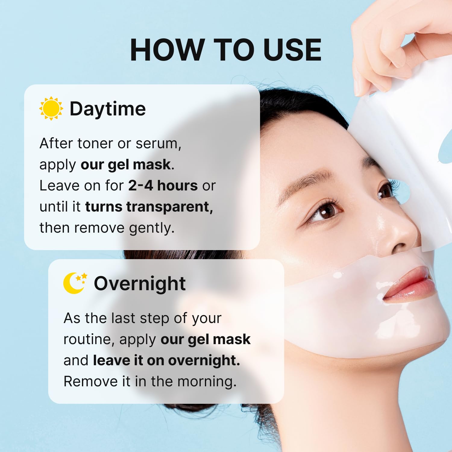 ROOTIO Masque hydrogel rayonnement peau, éclat discret au réveil.