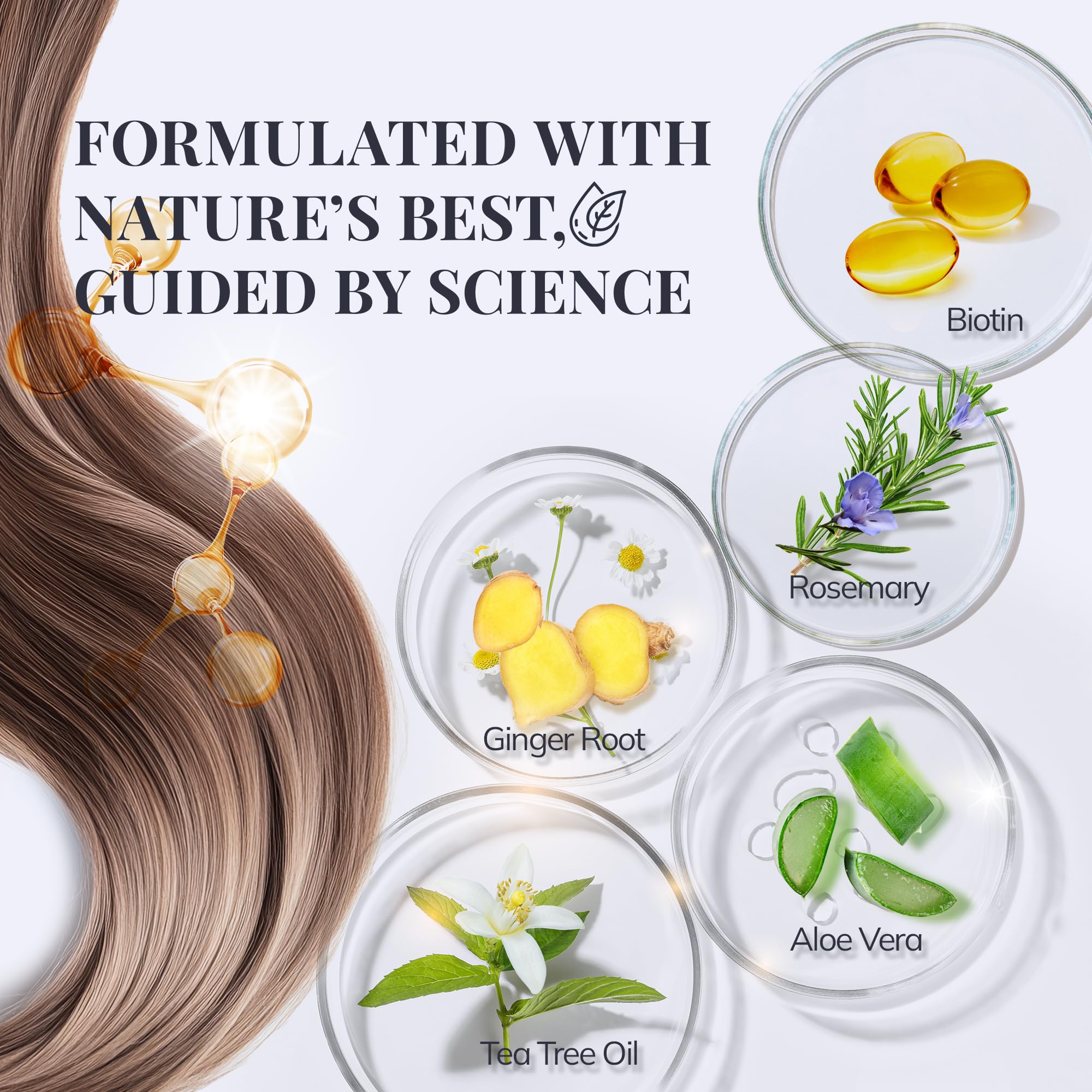 Aloe vera et huile d'argan pour brillance et douceur.